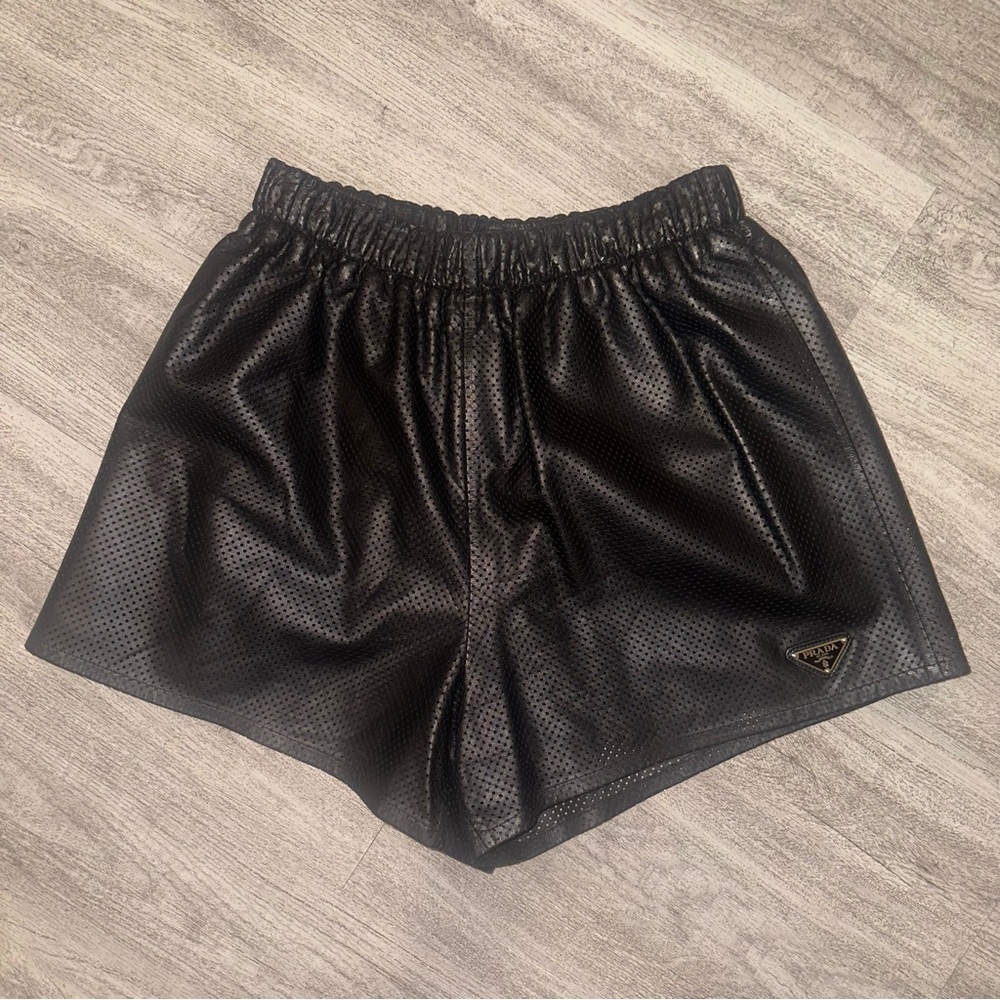 Prada Leather Shorts